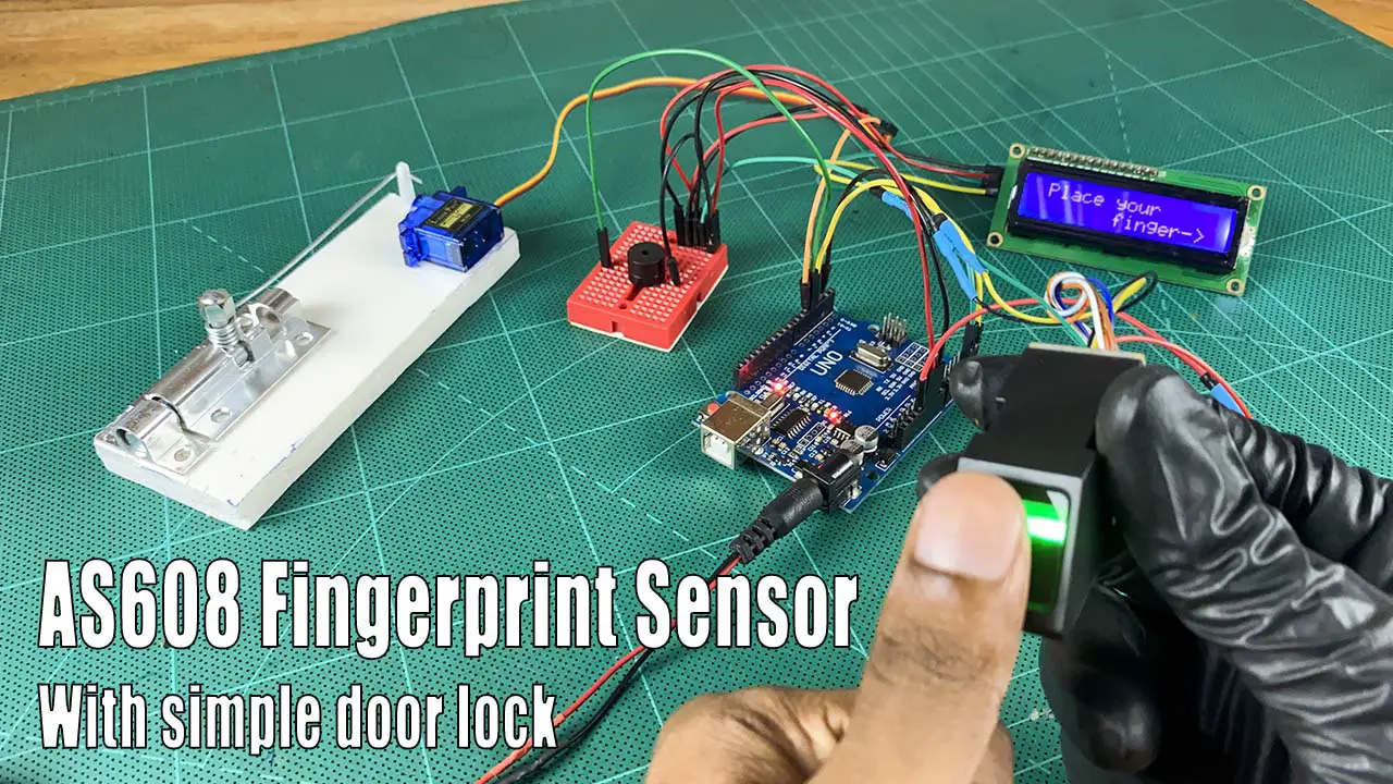 How to make a DIY door lock system with AS608 fingerprint sensor ...